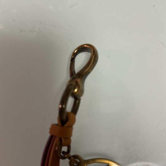 Lauren Ralph Lauren Colorful leather leaf key chain/bag charm - Picture 3 of 5